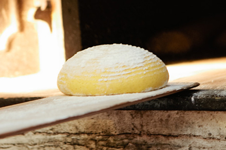 organic woodfired sourdough goes into the Scotch oven